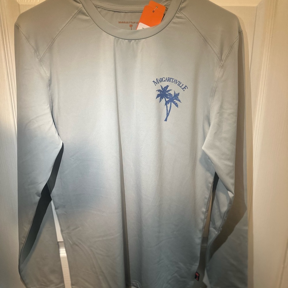 Margaritaville Gray Rash Guard Swim Top